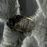 925 Sterling Silver Amethyst & Marcasite Ring Size 7