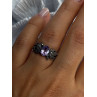 925 Sterling Silver Amethyst & Marcasite Ring Size 7