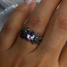 925 Sterling Silver Amethyst & Marcasite Ring Size 7