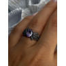 925 Sterling Silver Amethyst & Marcasite Ring Size 7