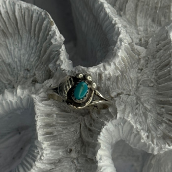 Vintage 925 Sterling Silver Turquoise Ring Size 6