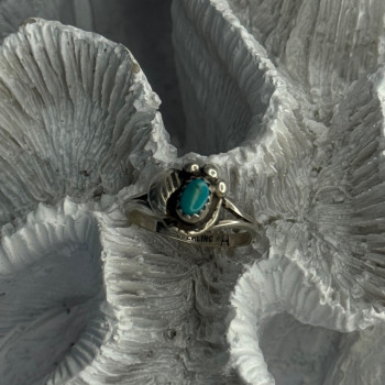 Vintage 925 Sterling Silver Turquoise Ring Size 6