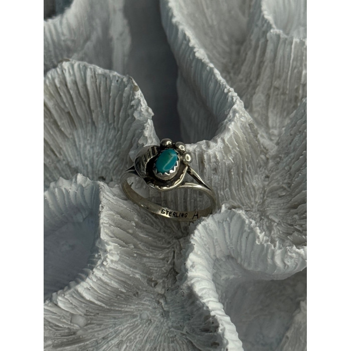 Vintage 925 Sterling Silver Turquoise Ring Size 6