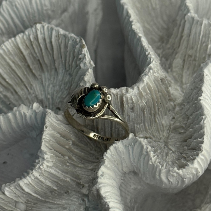 Vintage 925 Sterling Silver Turquoise Ring Size 6