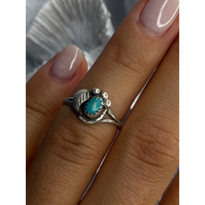 Vintage 925 Sterling Silver Turquoise Ring Size 6