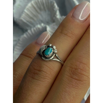 Vintage 925 Sterling Silver Turquoise Ring Size 6