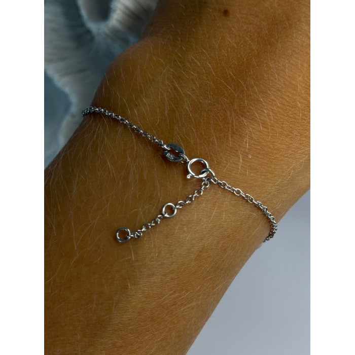 925 Sterling Silver Evil Eye Sapphire & Beryl Bracelet Length 6-7.5