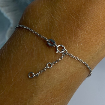 925 Sterling Silver Evil Eye Sapphire & Beryl Bracelet Length 6-7.5