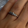 925 Sterling Silver White Spinel Flowers Ring Size 7