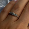 925 Sterling Silver White Spinel Flowers Ring Size 7