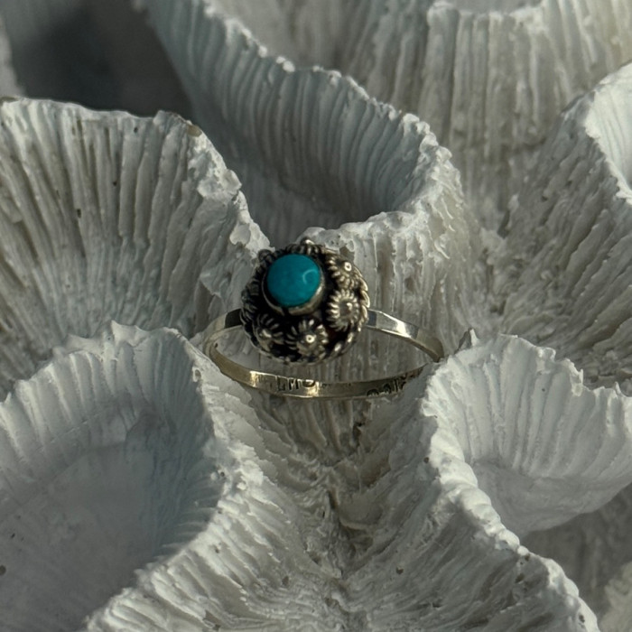 925 Sterling Silver Turquoise Ring Size 7