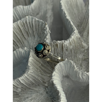 925 Sterling Silver Turquoise Ring Size 7
