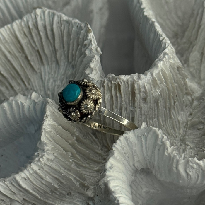 925 Sterling Silver Turquoise Ring Size 7