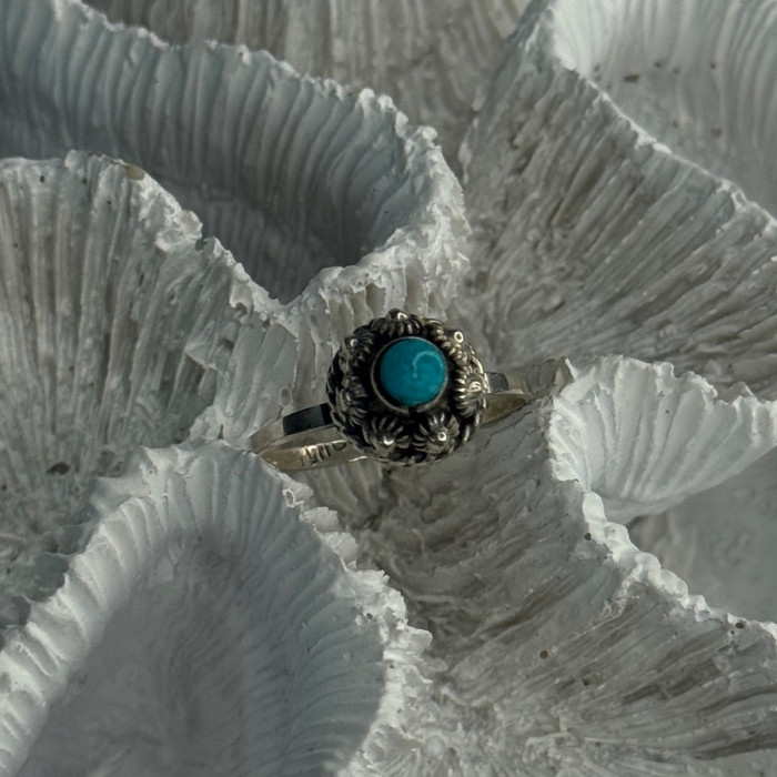 925 Sterling Silver Turquoise Ring Size 7