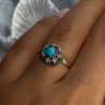 925 Sterling Silver Turquoise Ring Size 7