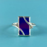 925 Sterling Silver Anodized Titanium & Quartz Ring Size 10.25