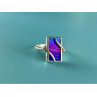 925 Sterling Silver Anodized Titanium & Quartz Ring Size 10.25