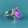925 Sterling Silver Anodized Titanium & Quartz Ring Size 10.25