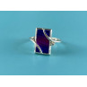 925 Sterling Silver Anodized Titanium & Quartz Ring Size 10.25