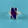 925 Sterling Silver Anodized Titanium & Quartz Ring Size 10.25