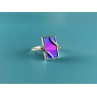 925 Sterling Silver Anodized Titanium & Quartz Ring Size 10.25