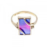 925 Sterling Silver Anodized Titanium & Quartz Ring Size 10.25