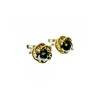 925 Sterling Silver Gold Plated Emerald & CZ Earrings