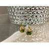 925 Sterling Silver Gold Plated Emerald & CZ Earrings