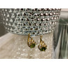 925 Sterling Silver Gold Plated Emerald & CZ Earrings