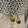 925 Sterling Silver Gold Plated Emerald & CZ Earrings