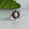 925 Sterling Silver Opal & Pink Spinel 