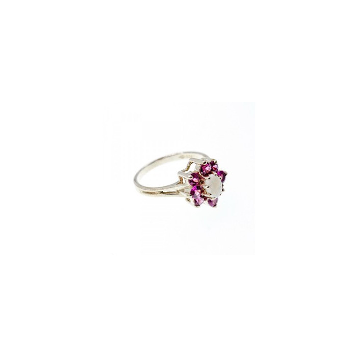 925 Sterling Silver Opal & Pink Spinel 