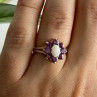 925 Sterling Silver Opal & Pink Spinel 