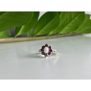 925 Sterling Silver Opal & Pink Spinel 