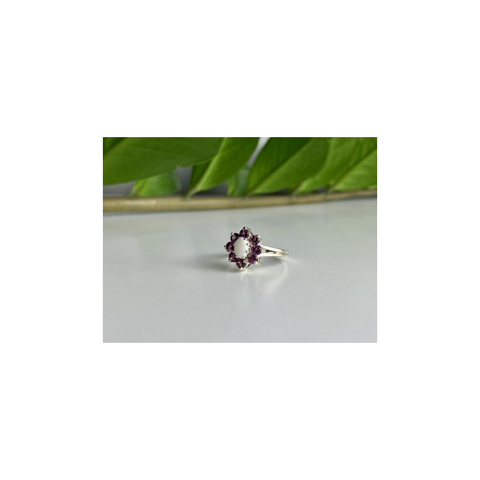 925 Sterling Silver Opal & Pink Spinel 