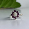 925 Sterling Silver Opal & Pink Spinel 