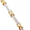 925 Sterling Silver Gold Plated CZ Bracelet Size 7.5 IN