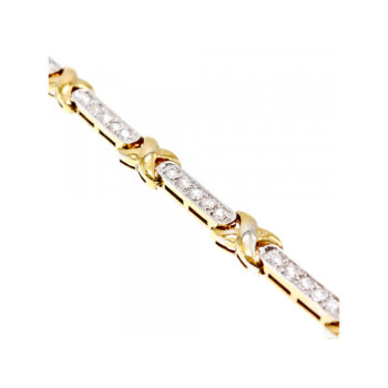 925 STERLING SILVER GOLD PLATED CZ BRACELET SIZE 7.5 IN