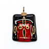 925 Sterling Silver Jewel Stone Enamel Pendant