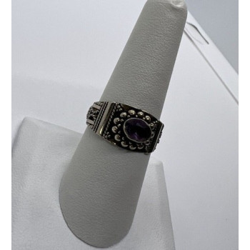 925 Sterling Silver Tourmaline Ring Size 8