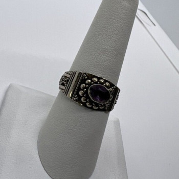925 Sterling Silver Tourmaline Ring Size 8