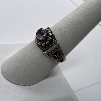 925 Sterling Silver Tourmaline Ring Size 8