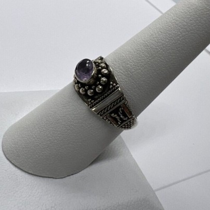 925 Sterling Silver Tourmaline Ring Size 8