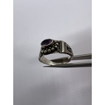 925 Sterling Silver Tourmaline Ring Size 8