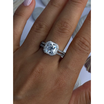 Shiny 925 Sterling Silver Cz Ring Size 10