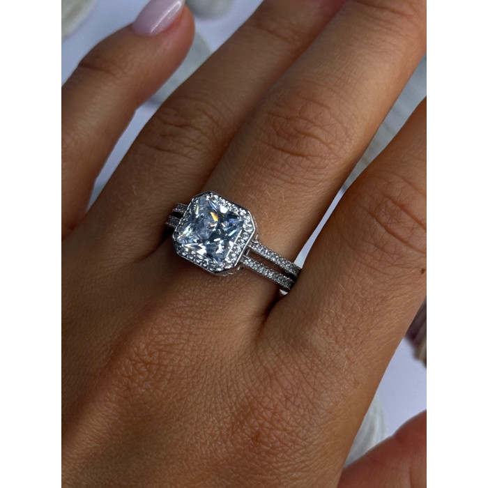 Shiny 925 Sterling Silver Cz Ring Size 10