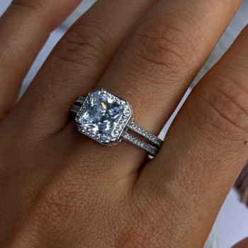 Shiny 925 Sterling Silver Cz Ring Size 10