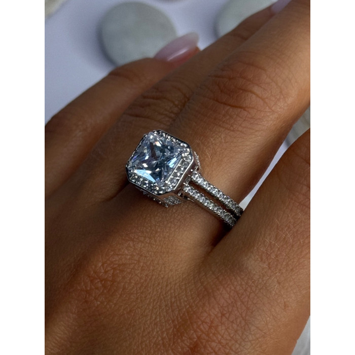 Shiny 925 Sterling Silver Cz Ring Size 10