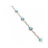 925 STERLING SILVER BLUE TOPAZ BRACELET SIZE 7 IN