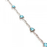 925 Sterling Silver Blue Topaz Bracelet Size 7 IN